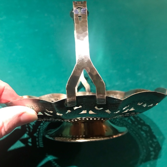 Apollo Sheffield Nickel Silver footed serving Tray with stationery handle #3204 - Picture 7 of 10